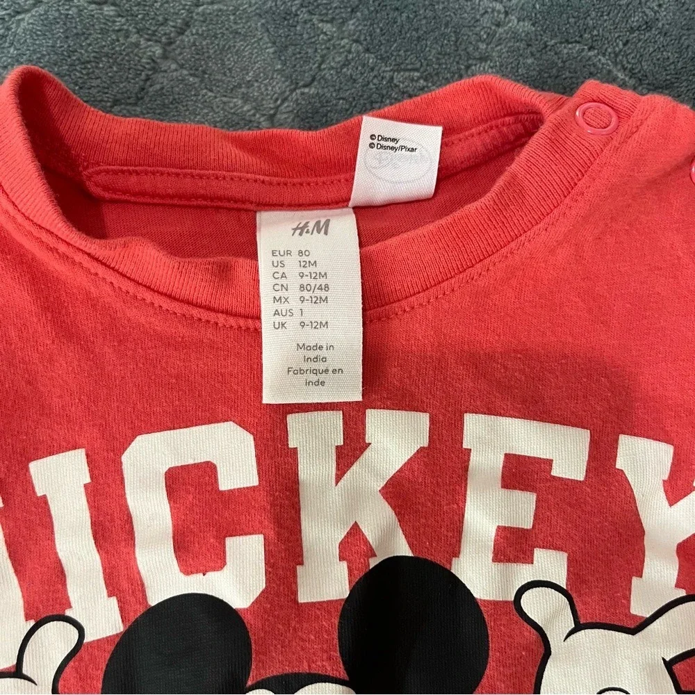 Kids Outfit 3pc T-shirts Shorts Set Mickey Mouse Shark Ocean Animals Carter‎ H&M